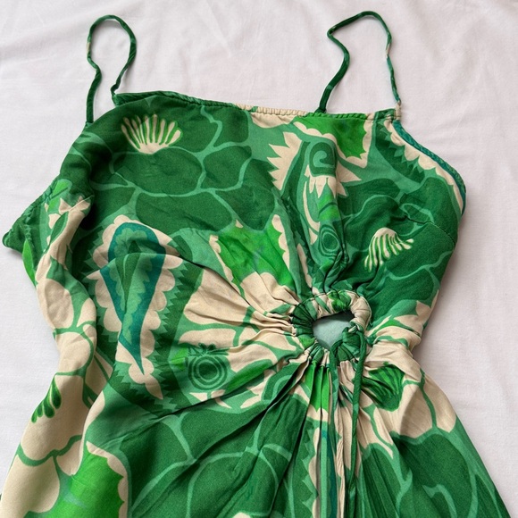 FARM Rio Green and Cream Patterned Midi Dress - Picture 6 of 14